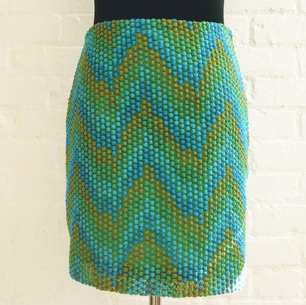Anthropologie Bright Embroidered Skirt Beth Bowley